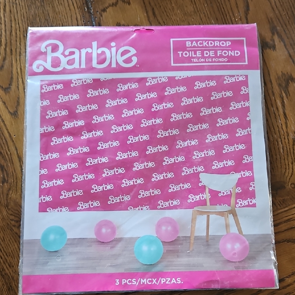 Barbie Pink and White Party Backdrop
